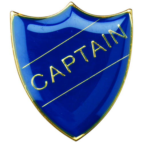 School Shield Badge (Captain) – Blue 1.25in