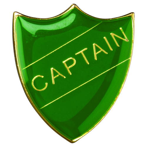 School Shield Badge (Captain) – Green 1.25in