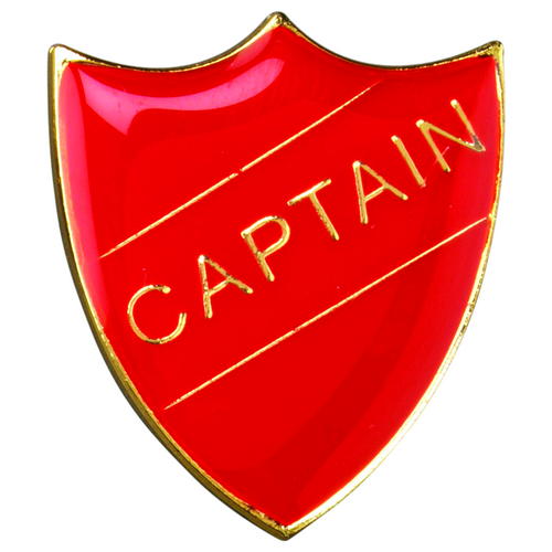 School Shield Badge (Captain) – Red 1.25in