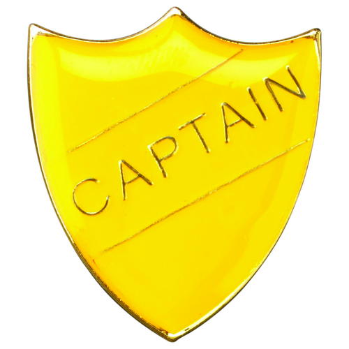 School Shield Badge (Captain) – Yellow 1.25in