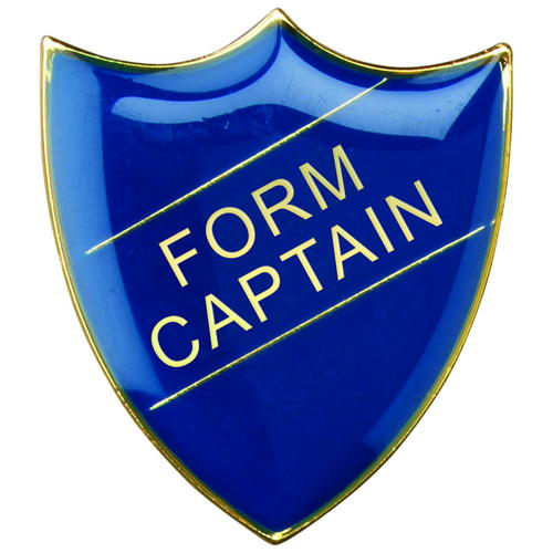 School Shield Badge (Form Captain) – Blue 1.25in