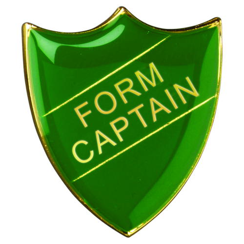 School Shield Badge (Form Captain) – Green    1.25in