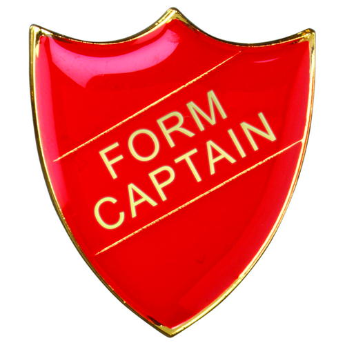 School Shield Badge (Form Captain) – Red 1.25in