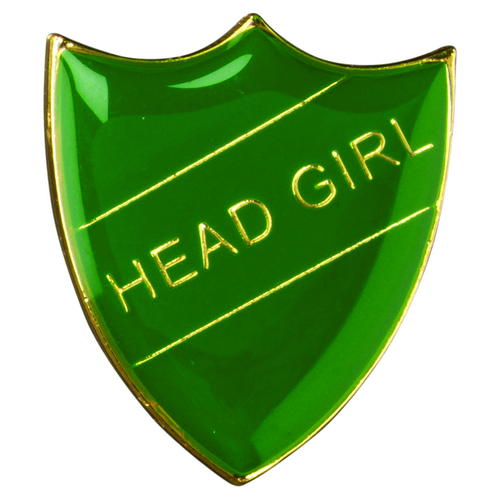 School Shield Badge (Head Girl) – Green 1.25in