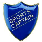 School Shield Badge (Sports Captain) – Blue    1.25in