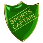 School Shield Badge (Sports Captain) – Green    1.25in