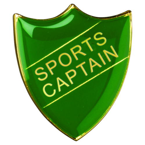 School Shield Badge (Sports Captain) – Green    1.25in