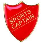 School Shield Badge (Sports Captain) – Red    1.25in