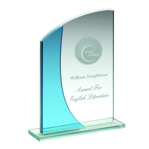 Glass Rectangle Plaque With Curved Top