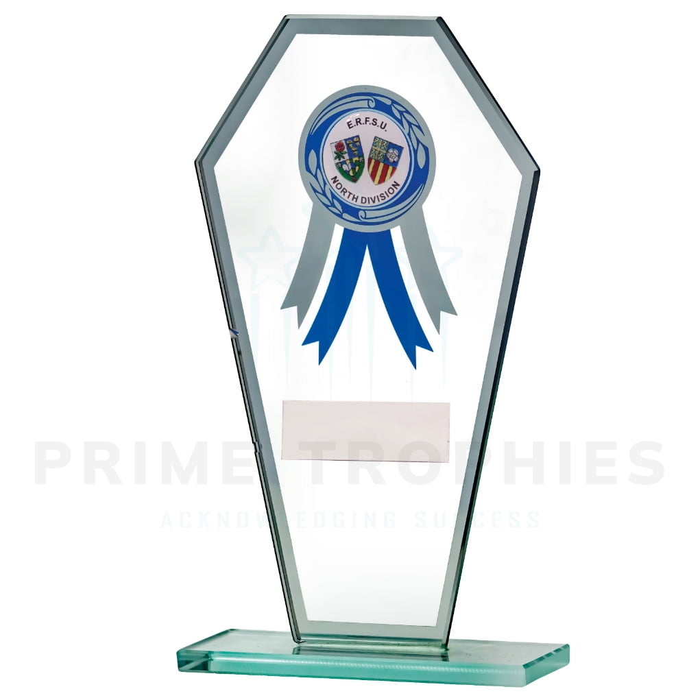 Blue Finish Glass Trophy