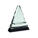 Clear Glass Pyramid on a Black Base