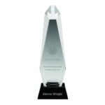 Premier Glass Hexagonal Award on a Black Base