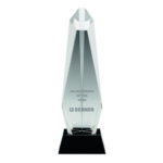 Premier Glass Hexagonal Award on a Black Base