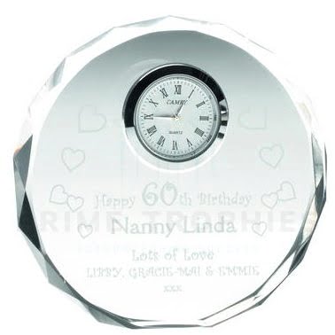 4.5" Clear Glass Freestanding Round Clock