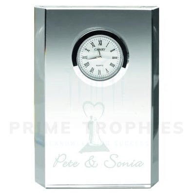 4.75" Clear Glass Rectangle Clock