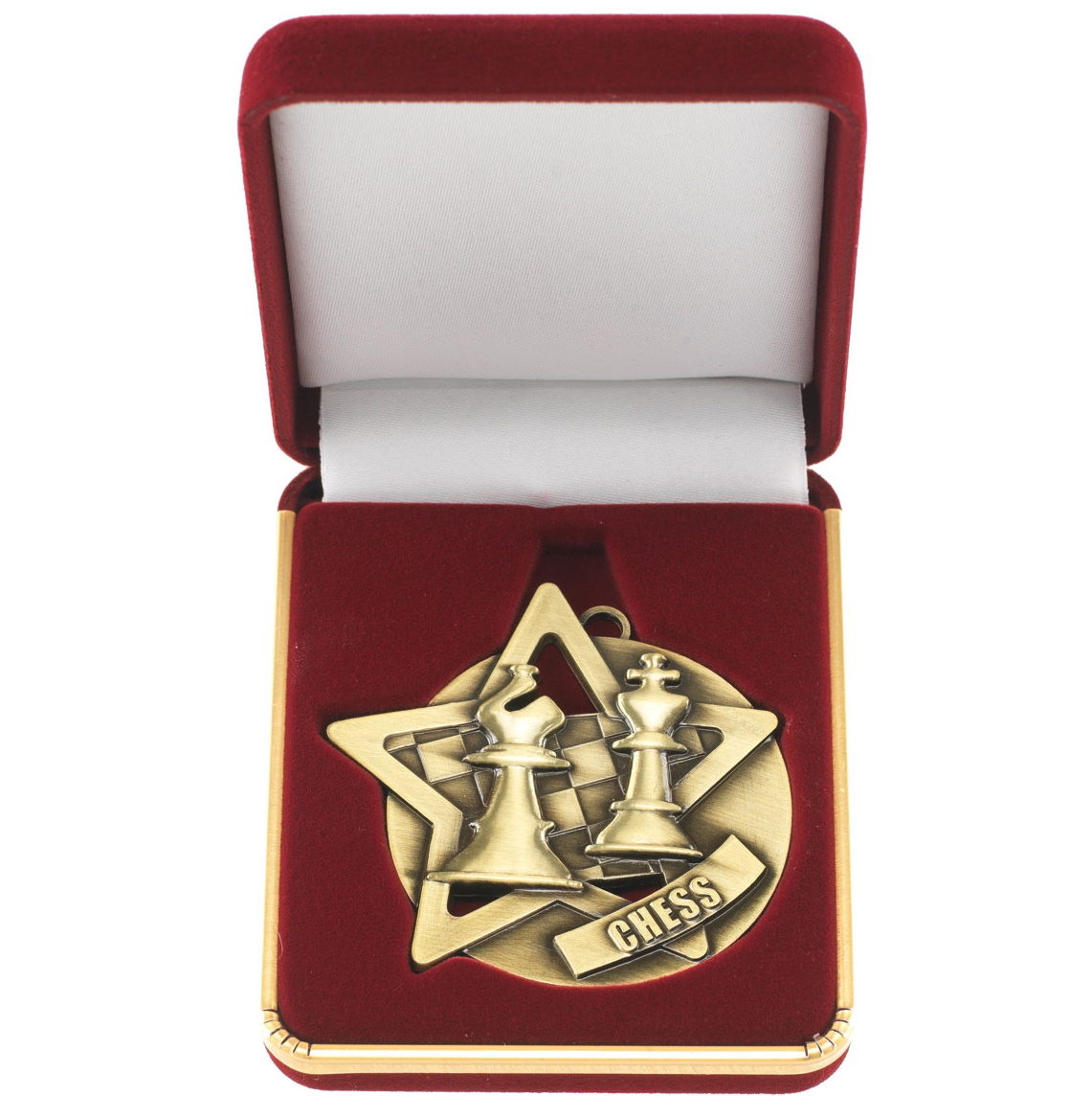 Chess Star Medal in Box Gold