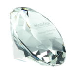 Glass Diamond Shaped Paperweight in Box – Clear