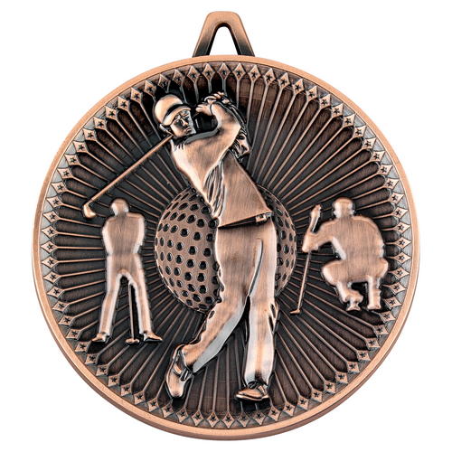 Golf Deluxe Medal – Bronze 2.35in