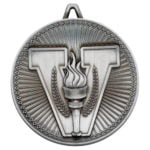 Victory Torch Deluxe Medal – Antique Silver     2.35in