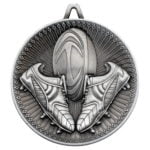 Rugby Deluxe Medal – Antique Silver 2.35in