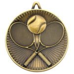 60mm Deluxe Tennis Medal – Antique Gold 2.35in