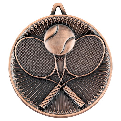 60mm Tennis Deluxe Medal – Bronze 2.35in