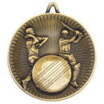 60mm Cricket Deluxe Medal – Antique Gold 2.35in