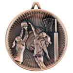 60mm Netball Deluxe Medal – Bronze 2.35in