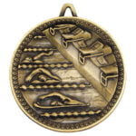 60mm Swimming Deluxe Medal – Antique Gold 2.35in