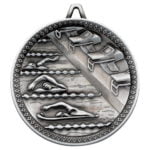 60mm Swimming Deluxe Medal – Antique Silver 2.35in