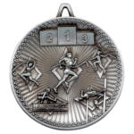 60mm Athletics Deluxe Medal – Antique Silver 2.35in