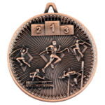 60mm Athletics Deluxe Medal – Bronze 2.35in