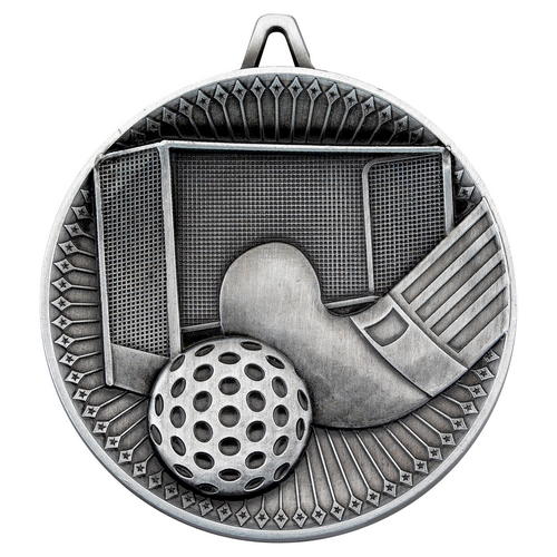 Hockey Deluxe Medal – Antique Silver 2.35in