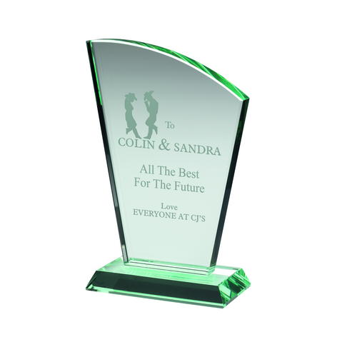 Jade Glass Sail Plaque (15mm Thick)