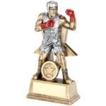 Male Boxing Figure Trophy with a Star Backing