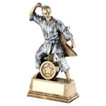 Female Martial Arts Figure Trophy with a Star Backing