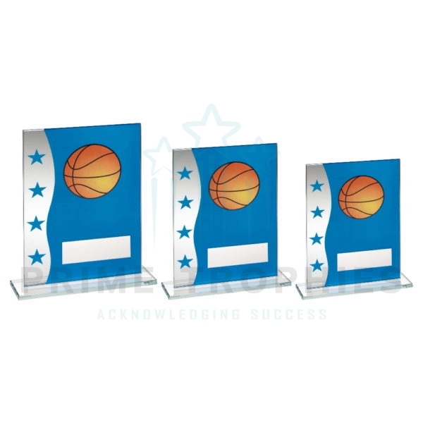 Printed Glass Plaque Basketball Trophy