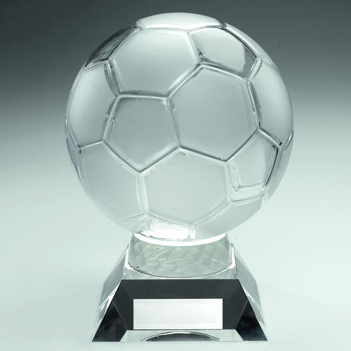 Large Clear Glass Football Trophy