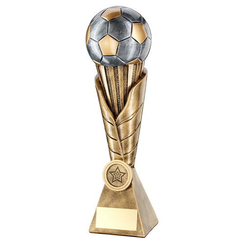 Football on Leaf Burst Column Trophy