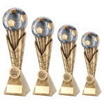 Football on Leaf Burst Column Trophy