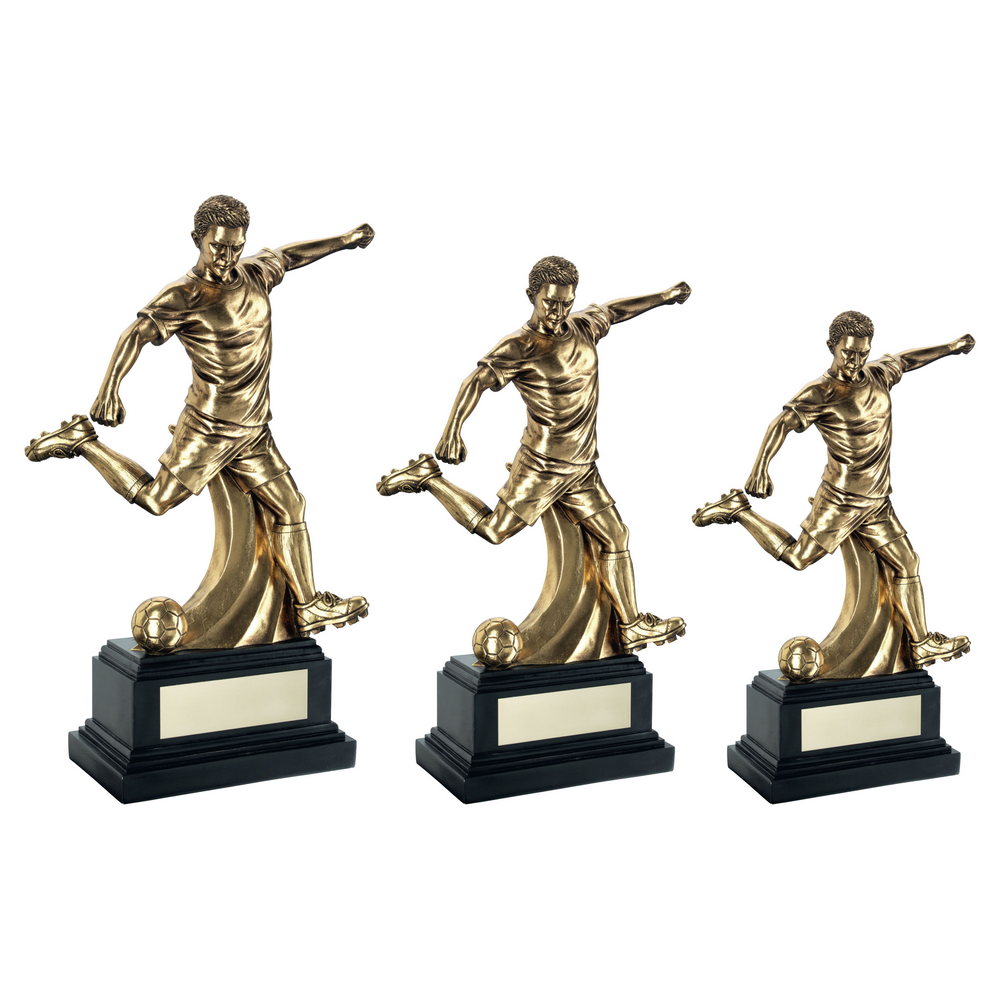 Antique Gold Premium Male Football Action Trophy