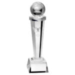 Laser Column Glass Football Trophy