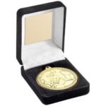 50mm Football Medal in a Black Velvet Box