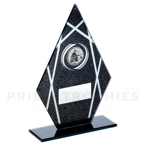 Printed Glass Diamond With Angling Insert Trophy
