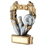 Resin Ten Pin 3 Star Wreath Trophy