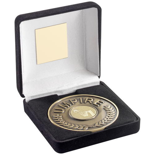 Umpire Medallion in Velvet Box with Netball Insert