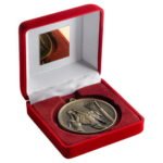 60mm Netball Medal in a Red Velvet Box