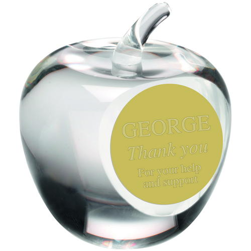 Clear Glass ‘Apple’ Paperweight Trophy