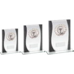 Rectangle Glass With Silver Wreath Trim Trophy