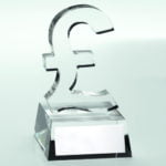 Clear Glass ‘Pound Sign’ Trophy